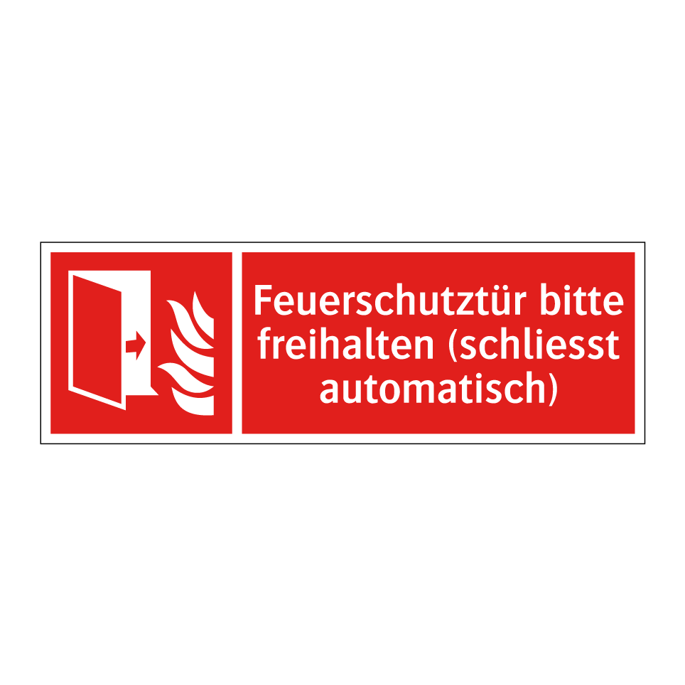 Feuerschutztür bitte freihalten (schliesst automatisch)