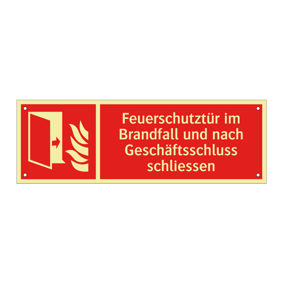 Feuerschutztür im Brandfall und nach Geschäftsschluss schliessen
