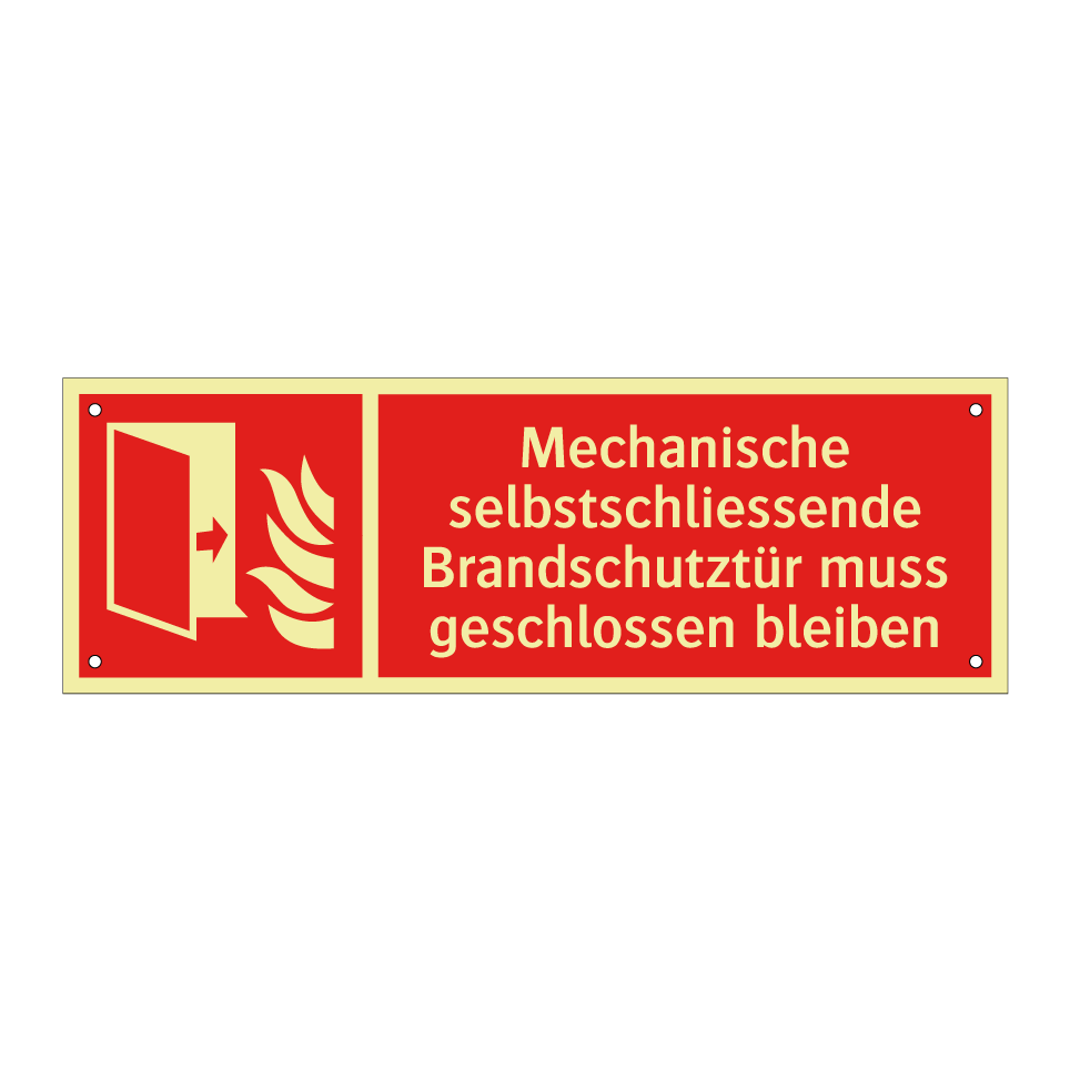 Mechanische selbstschliessende Brandschutztür muss geschlossen bleiben
