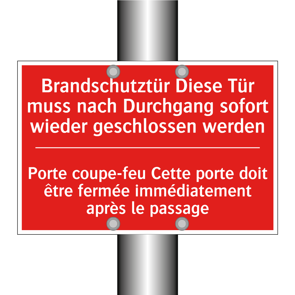 Brandschutztür Diese Tür muss /.../ - Porte coupe-feu Cette porte doit /.../