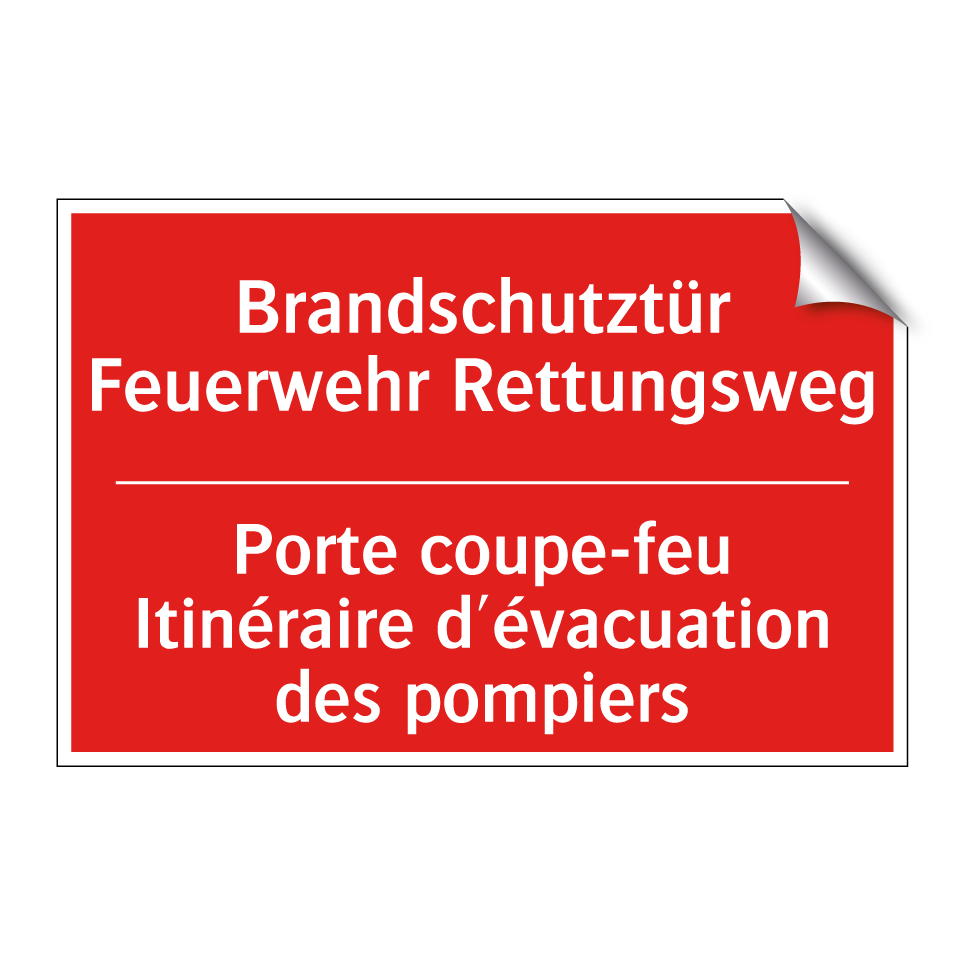 Brandschutztür Feuerwehr Rettungsweg /.../ - Porte coupe-feu Itinéraire d'évacuation /.../