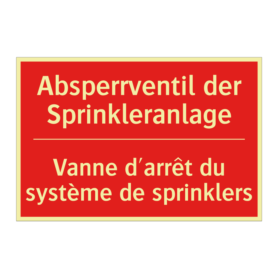Absperrventil der Sprinkleranlage /.../ - Vanne d'arrêt du système de sprinklers /.../