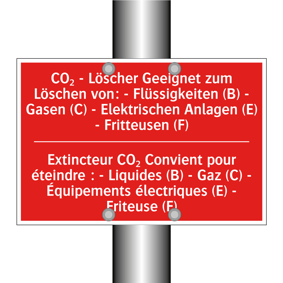 CO₂ - Löscher Geeignet zum Löschen /.../ - Extincteur CO₂ Convient pour éteindre /.../