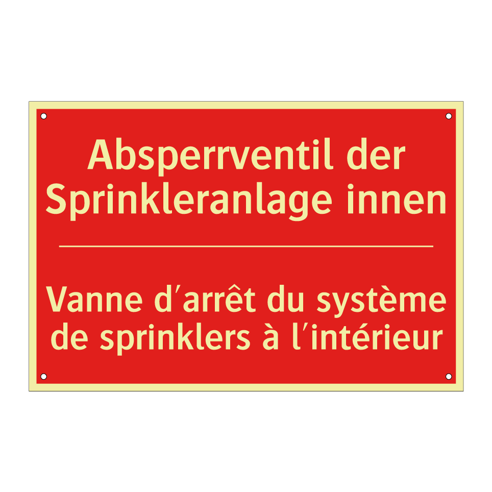Absperrventil der Sprinkleranlage /.../ - Vanne d'arrêt du système de sprinklers /.../