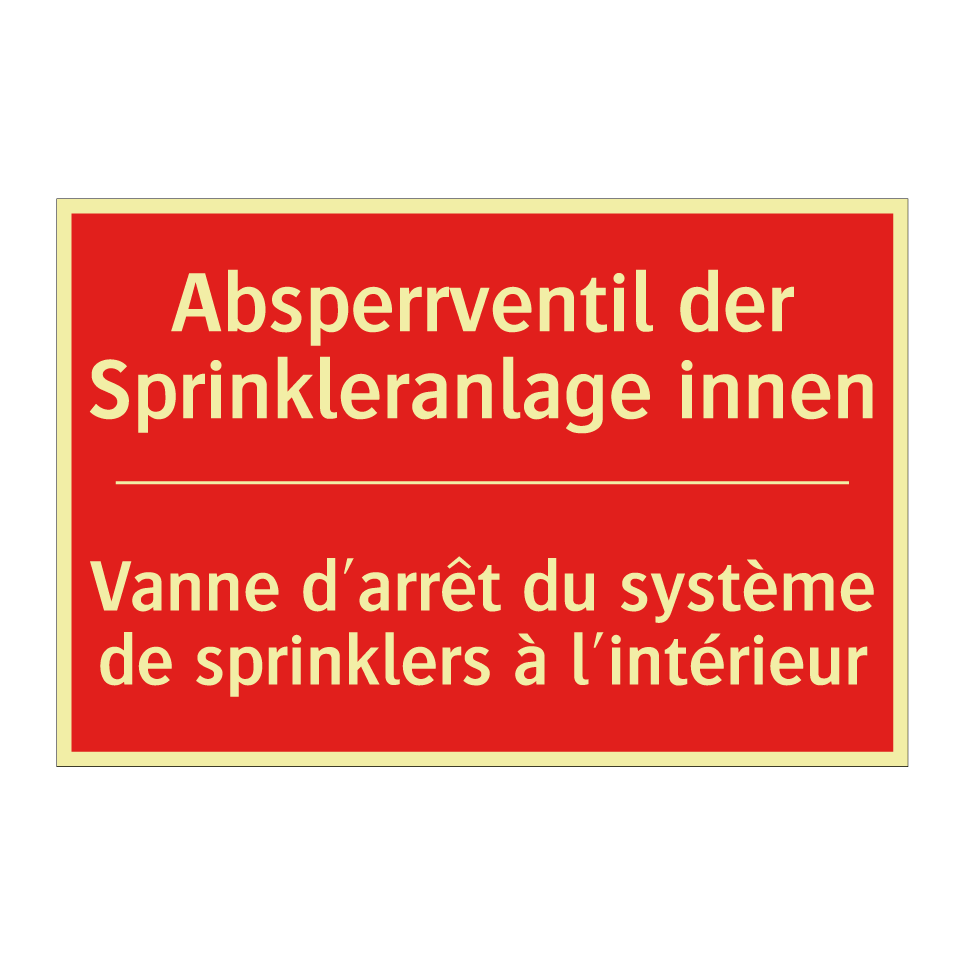 Absperrventil der Sprinkleranlage /.../ - Vanne d'arrêt du système de sprinklers /.../