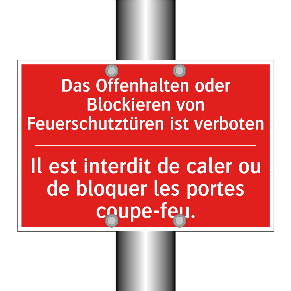 Das Offenhalten oder Blockieren /.../ - Il est interdit de caler ou de /.../