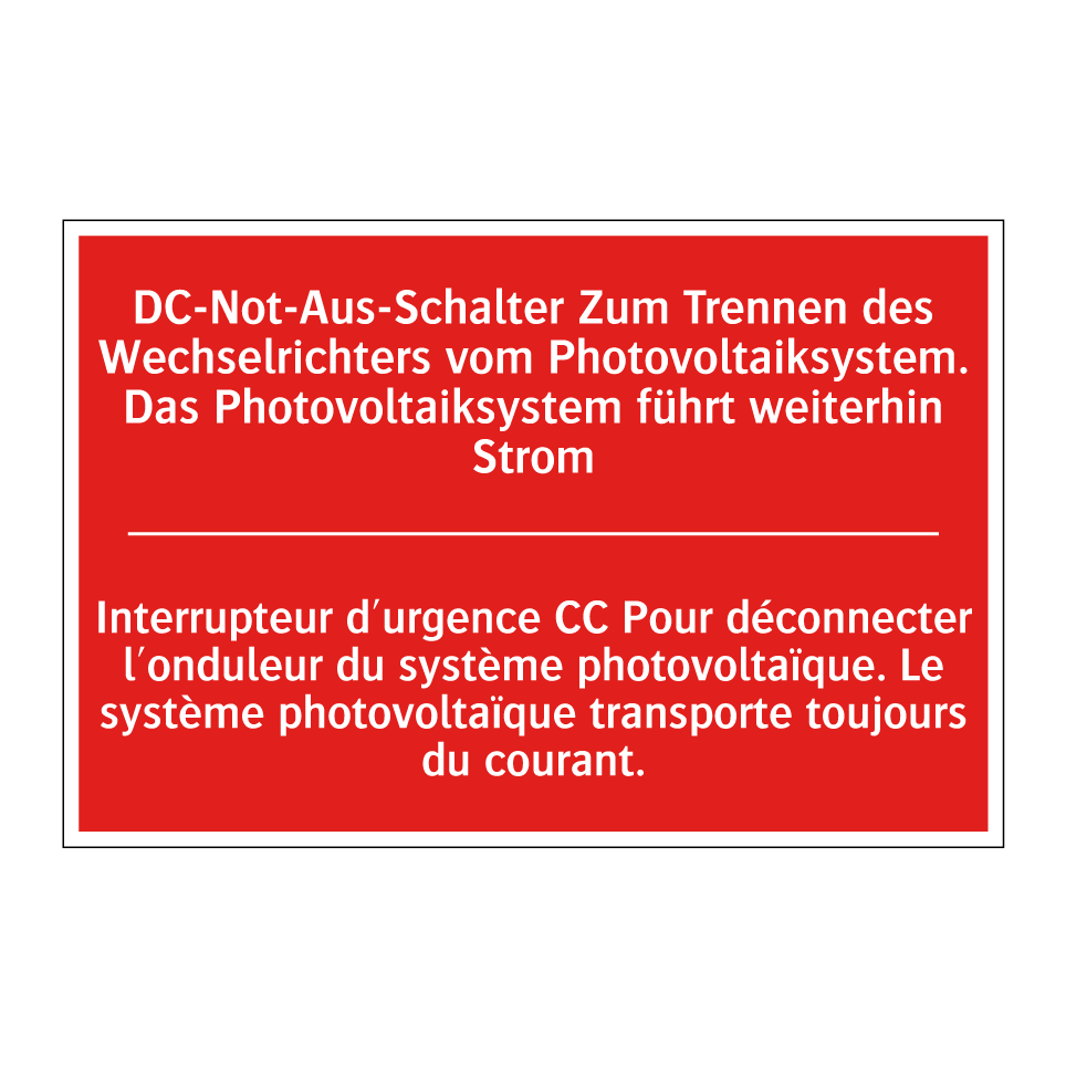 DC-Not-Aus-Schalter Zum Trennen /.../ - Interrupteur d'urgence CC Pour /.../