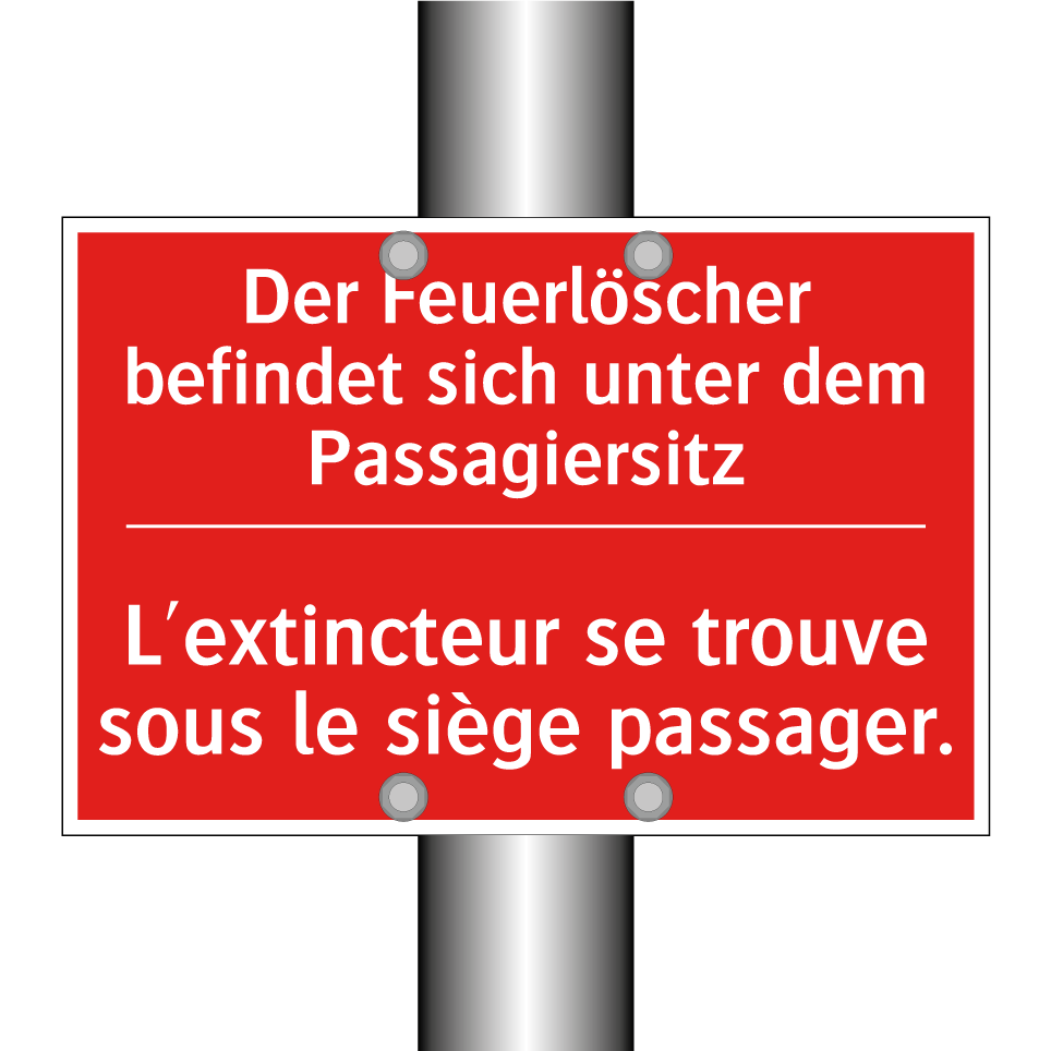 Der Feuerlöscher befindet sich /.../ - L'extincteur se trouve sous le /.../