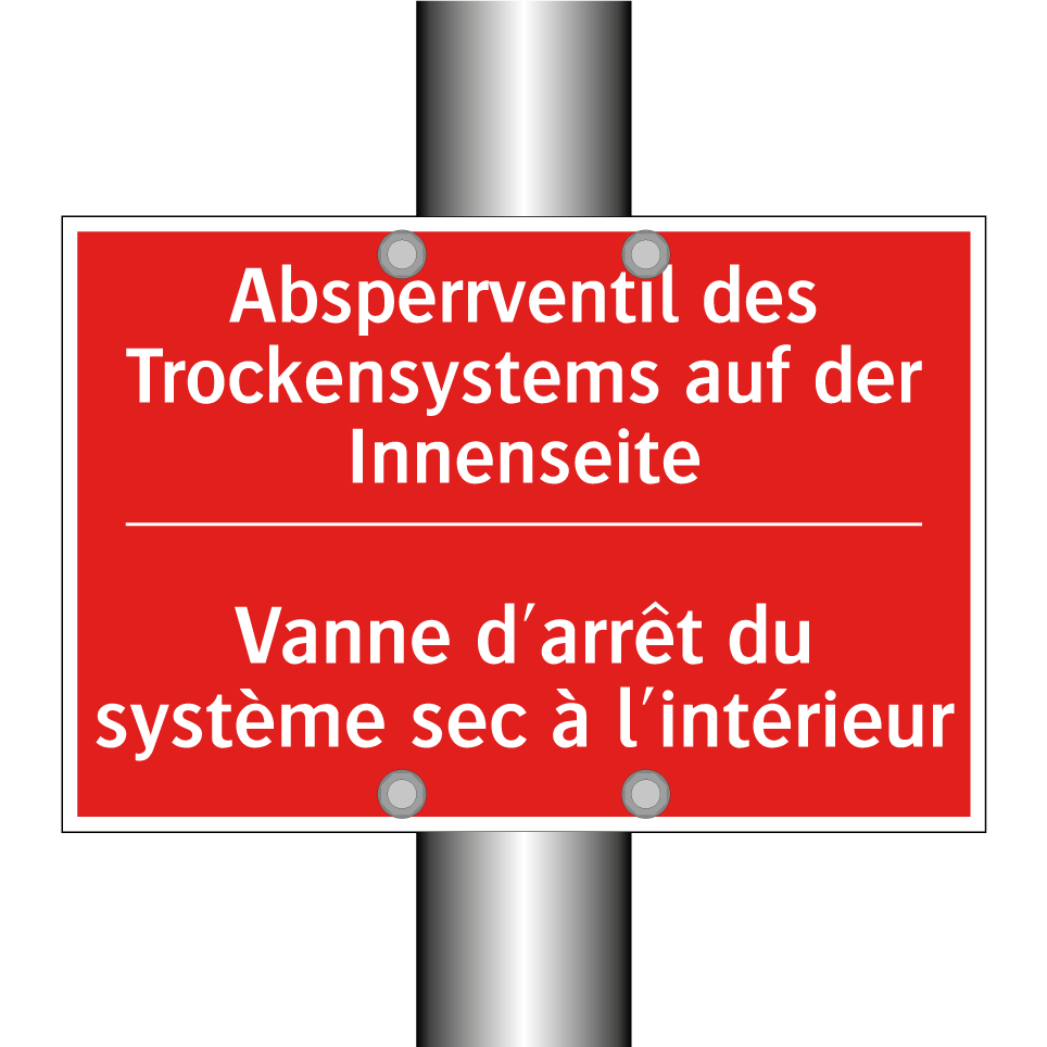 Absperrventil des Trockensystems /.../ - Vanne d'arrêt du système sec à /.../