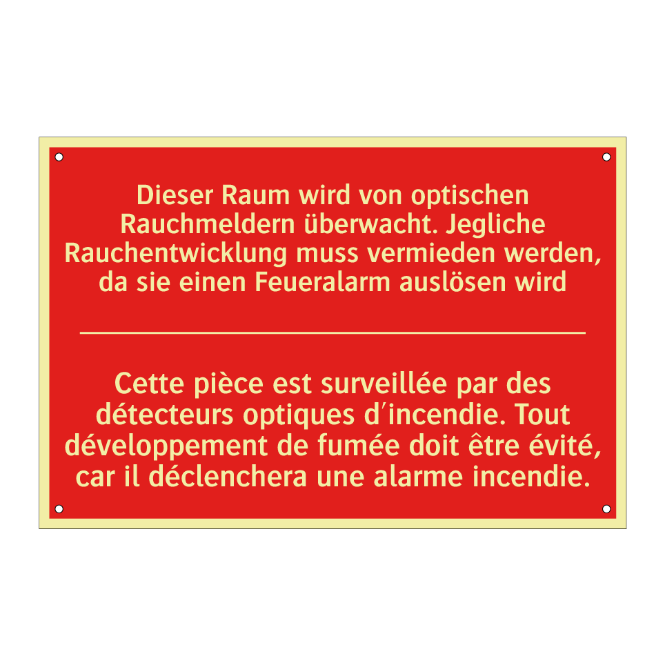 Dieser Raum wird von optischen /.../ - Cette pièce est surveillée par /.../