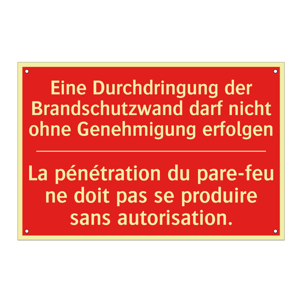 Eine Durchdringung der Brandschutzwand /.../ - La pénétration du pare-feu ne /.../