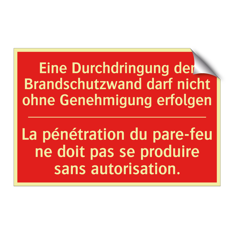 Eine Durchdringung der Brandschutzwand /.../ - La pénétration du pare-feu ne /.../