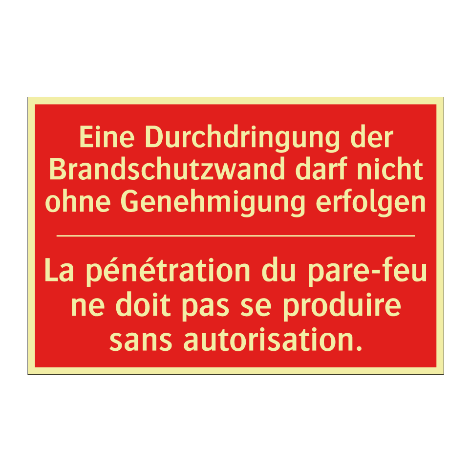 Eine Durchdringung der Brandschutzwand /.../ - La pénétration du pare-feu ne /.../