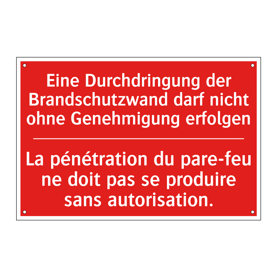 Eine Durchdringung der Brandschutzwand /.../ - La pénétration du pare-feu ne /.../
