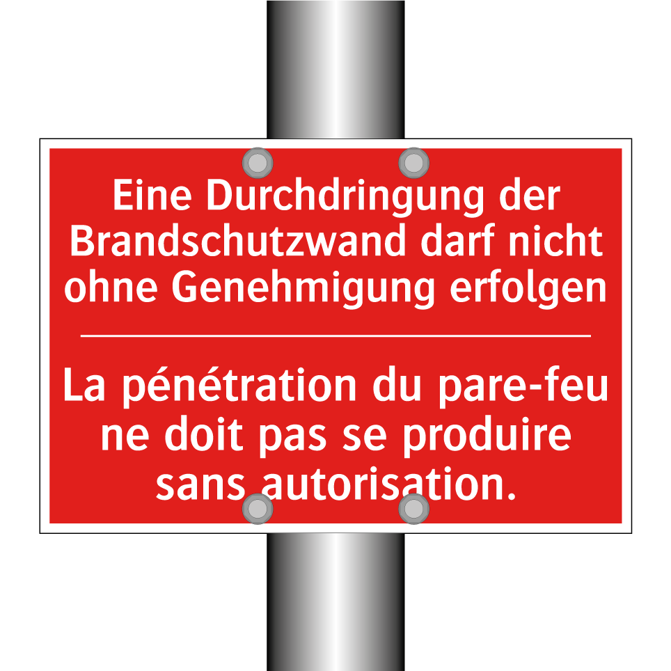 Eine Durchdringung der Brandschutzwand /.../ - La pénétration du pare-feu ne /.../