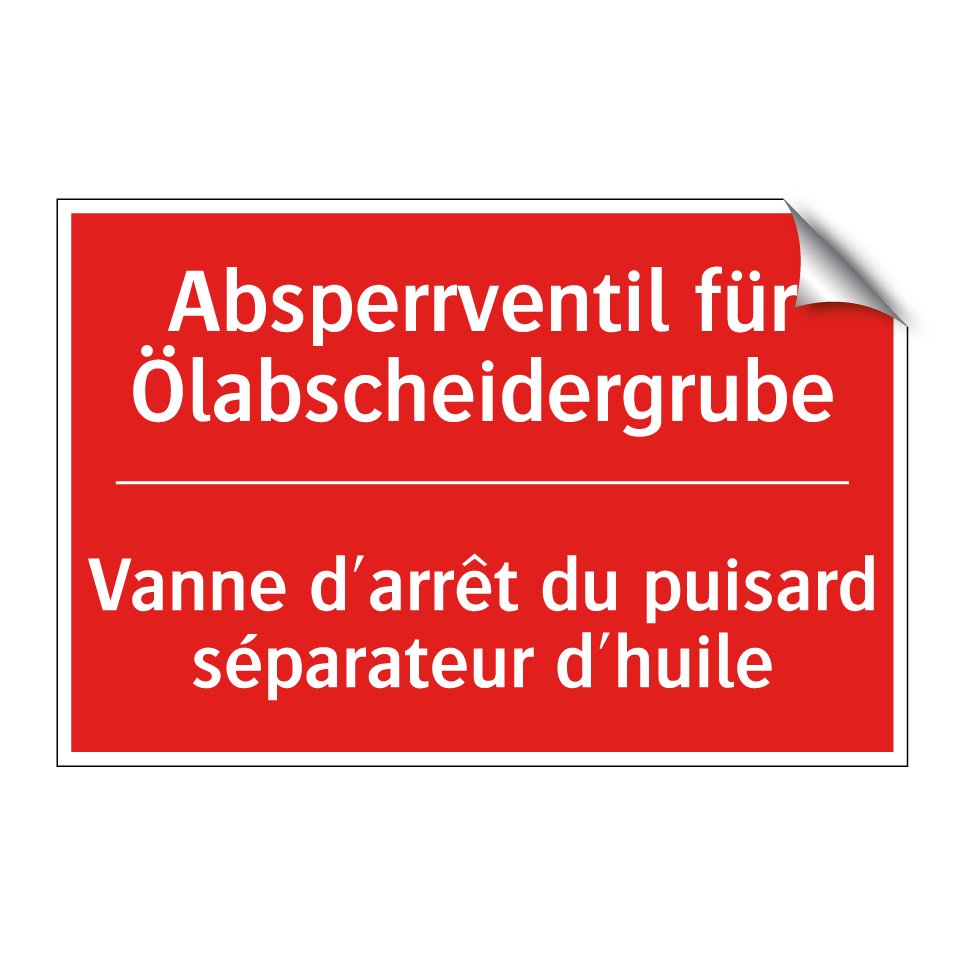 Absperrventil für Ölabscheidergrube /.../ - Vanne d'arrêt du puisard séparateur /.../