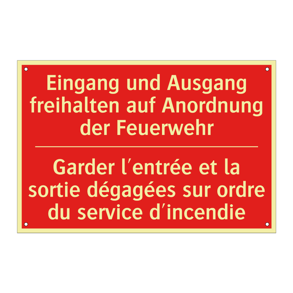 Eingang und Ausgang freihalten /.../ - Garder l'entrée et la sortie dégagées /.../
