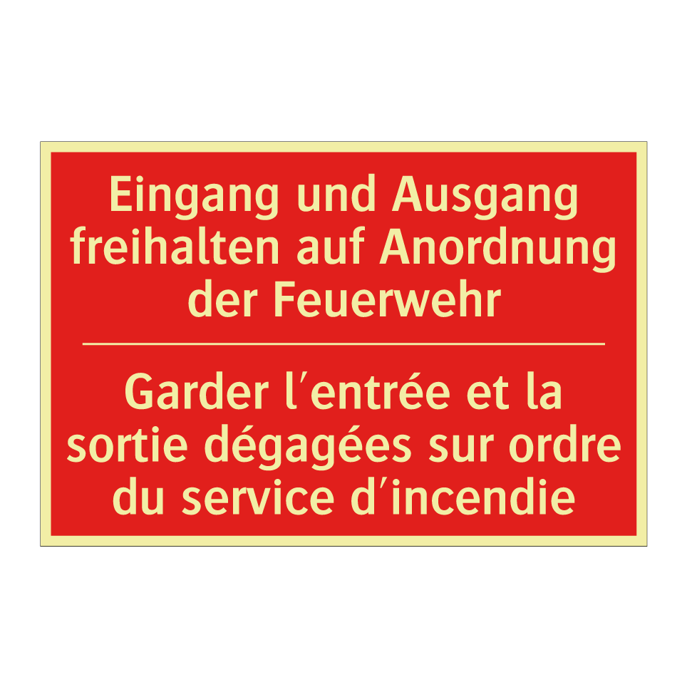 Eingang und Ausgang freihalten /.../ - Garder l'entrée et la sortie dégagées /.../