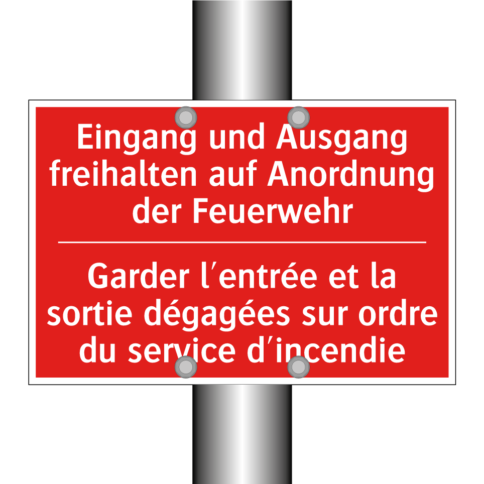 Eingang und Ausgang freihalten /.../ - Garder l'entrée et la sortie dégagées /.../