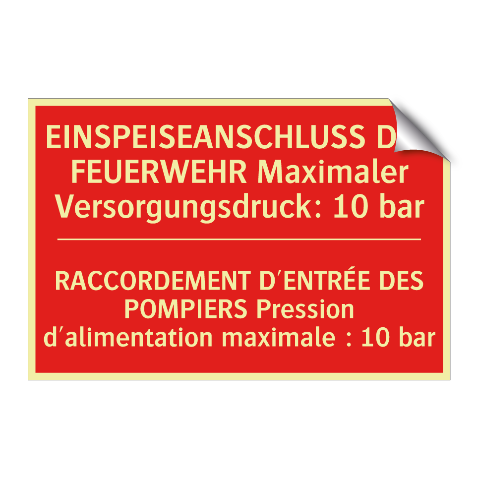 EINSPEISEANSCHLUSS DER FEUERWEHR /.../ - RACCORDEMENT D'ENTRÉE DES POMPIERS /.../