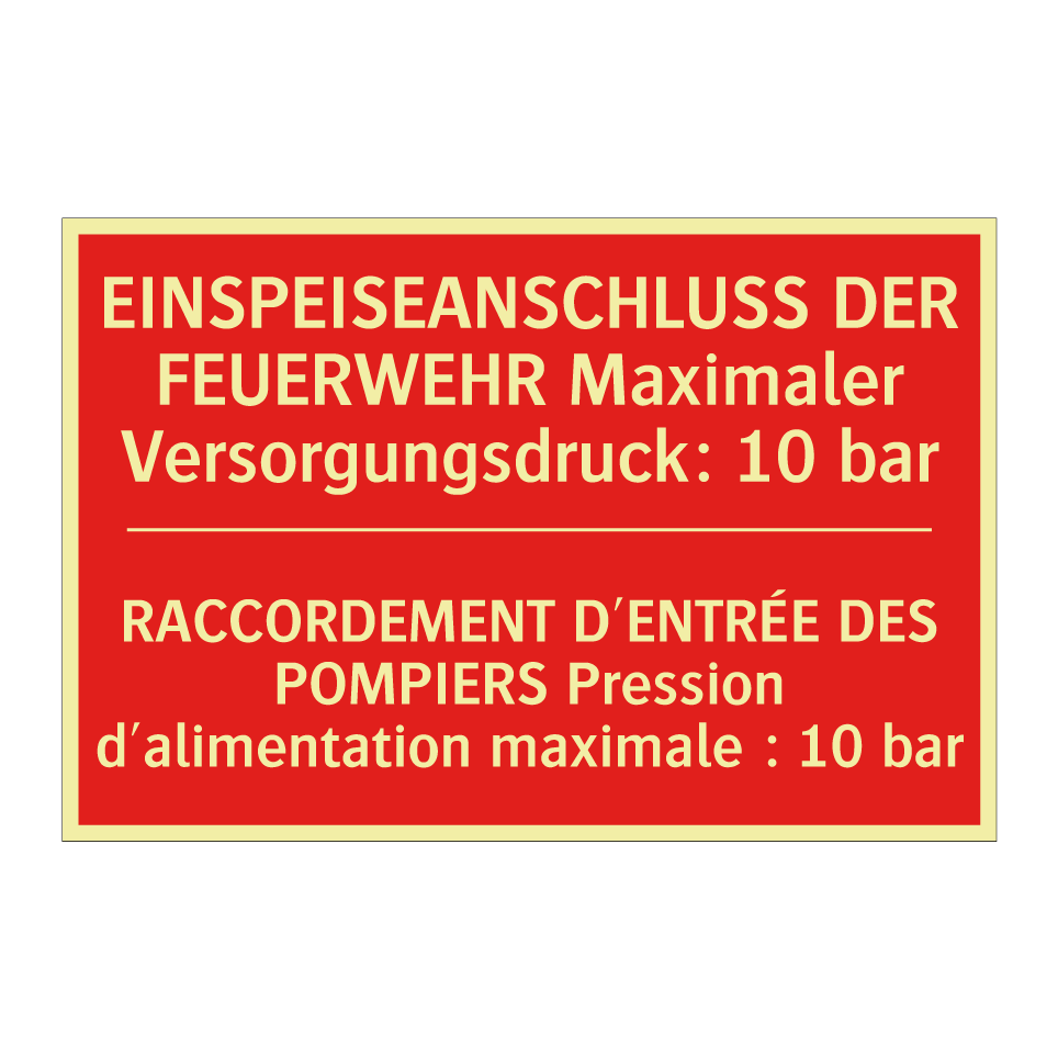 EINSPEISEANSCHLUSS DER FEUERWEHR /.../ - RACCORDEMENT D'ENTRÉE DES POMPIERS /.../