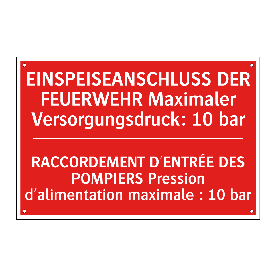 EINSPEISEANSCHLUSS DER FEUERWEHR /.../ - RACCORDEMENT D'ENTRÉE DES POMPIERS /.../