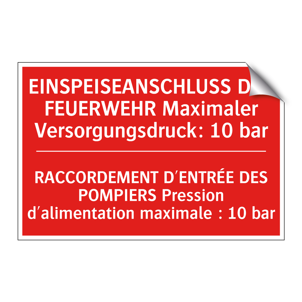 EINSPEISEANSCHLUSS DER FEUERWEHR /.../ - RACCORDEMENT D'ENTRÉE DES POMPIERS /.../