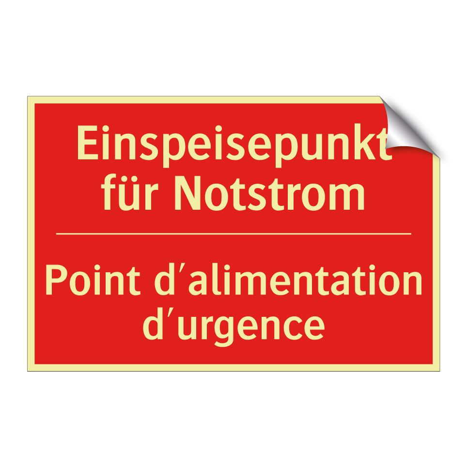 Einspeisepunkt für Notstrom - Point d'alimentation d'urgence