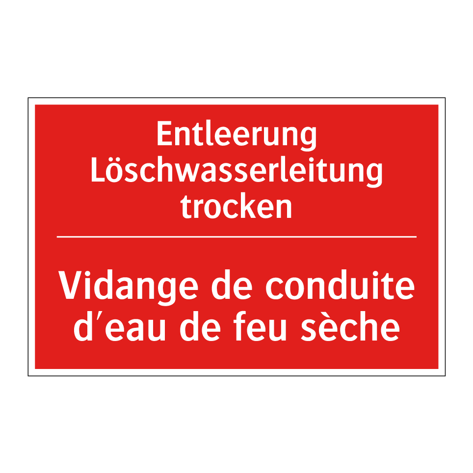 Entleerung Löschwasserleitung /.../ - Vidange de conduite d'eau de feu /.../