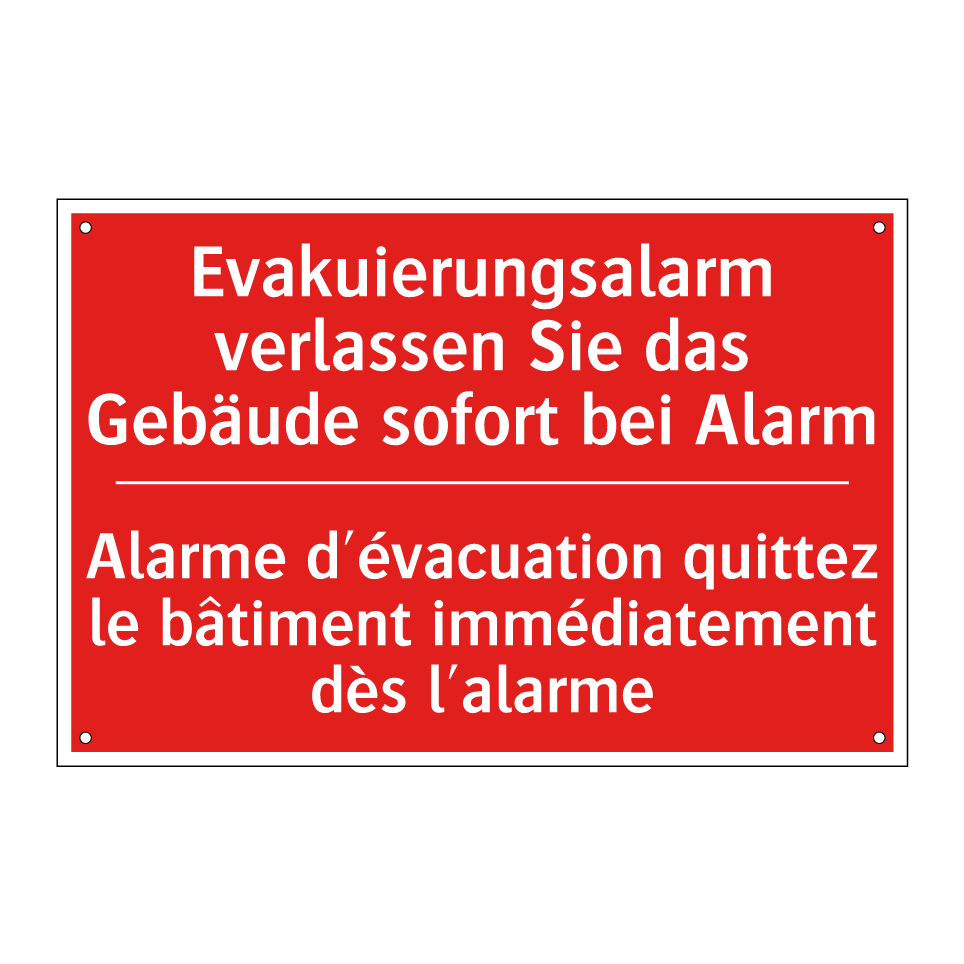 Evakuierungsalarm verlassen Sie /.../ - Alarme d'évacuation quittez le /.../