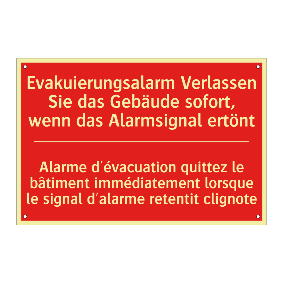 Evakuierungsalarm Verlassen Sie /.../ - Alarme d'évacuation quittez le /.../