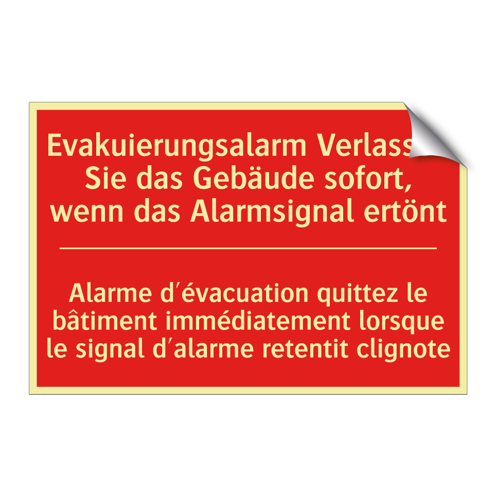 Evakuierungsalarm Verlassen Sie /.../ - Alarme d'évacuation quittez le /.../