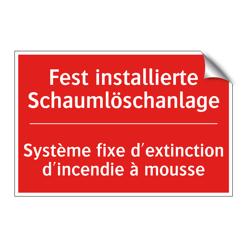 Fest installierte Schaumlöschanlage /.../ - Système fixe d'extinction d'incendie /.../