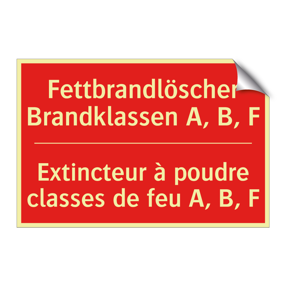 Fettbrandlöscher Brandklassen /.../ - Extincteur à poudre classes de /.../