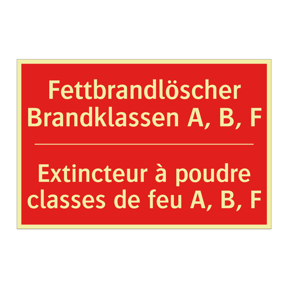 Fettbrandlöscher Brandklassen /.../ - Extincteur à poudre classes de /.../