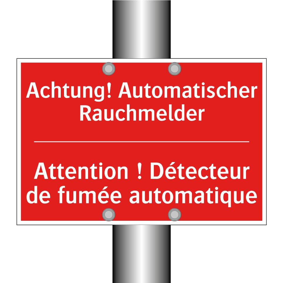 Achtung! Automatischer Rauchmelder /.../ - Attention ! Détecteur de fumée /.../