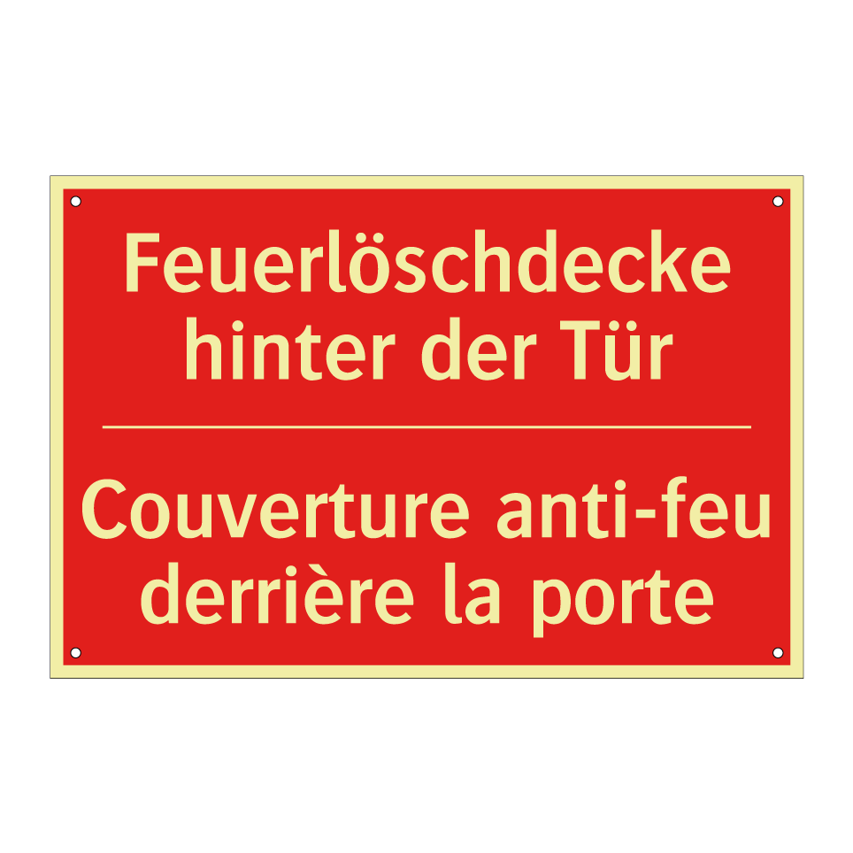Feuerlöschdecke hinter der Tür - Couverture anti-feu derrière la /.../