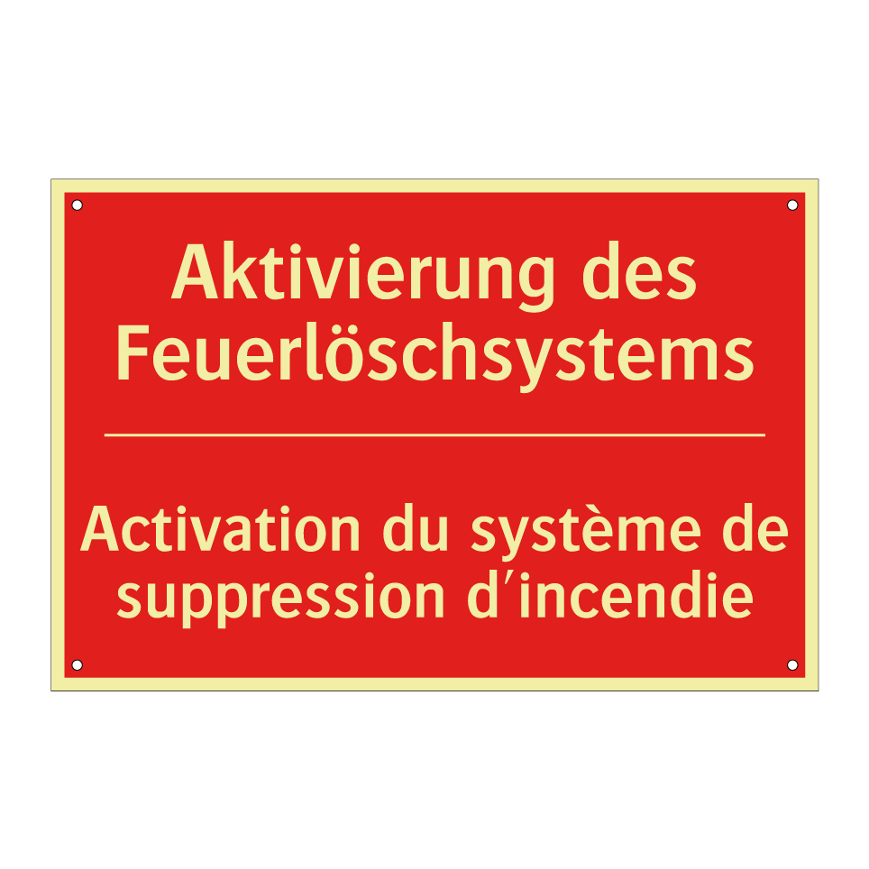 Aktivierung des Feuerlöschsystems /.../ - Activation du système de suppression /.../
