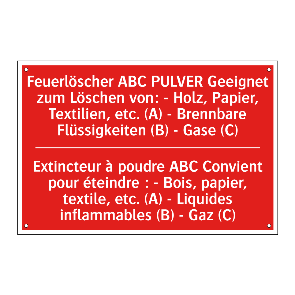 Feuerlöscher ABC PULVER Geeignet /.../ - Extincteur à poudre ABC Convient /.../