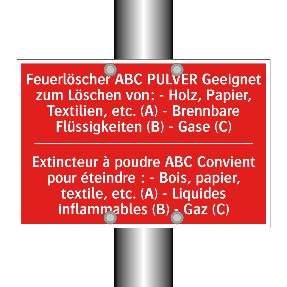 Feuerlöscher ABC PULVER Geeignet /.../ - Extincteur à poudre ABC Convient /.../