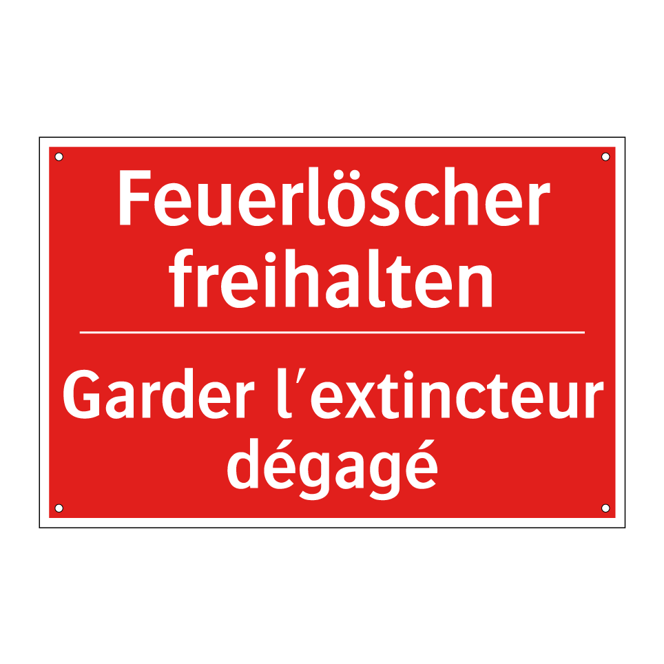 Feuerlöscher freihalten - Garder l'extincteur dégagé