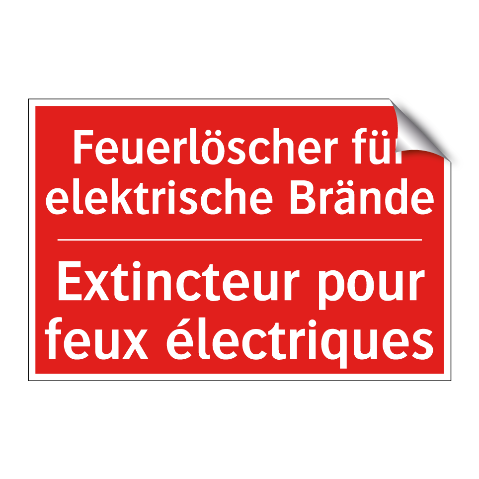 Feuerlöscher für elektrische Brände /.../ - Extincteur pour feux électriques /.../