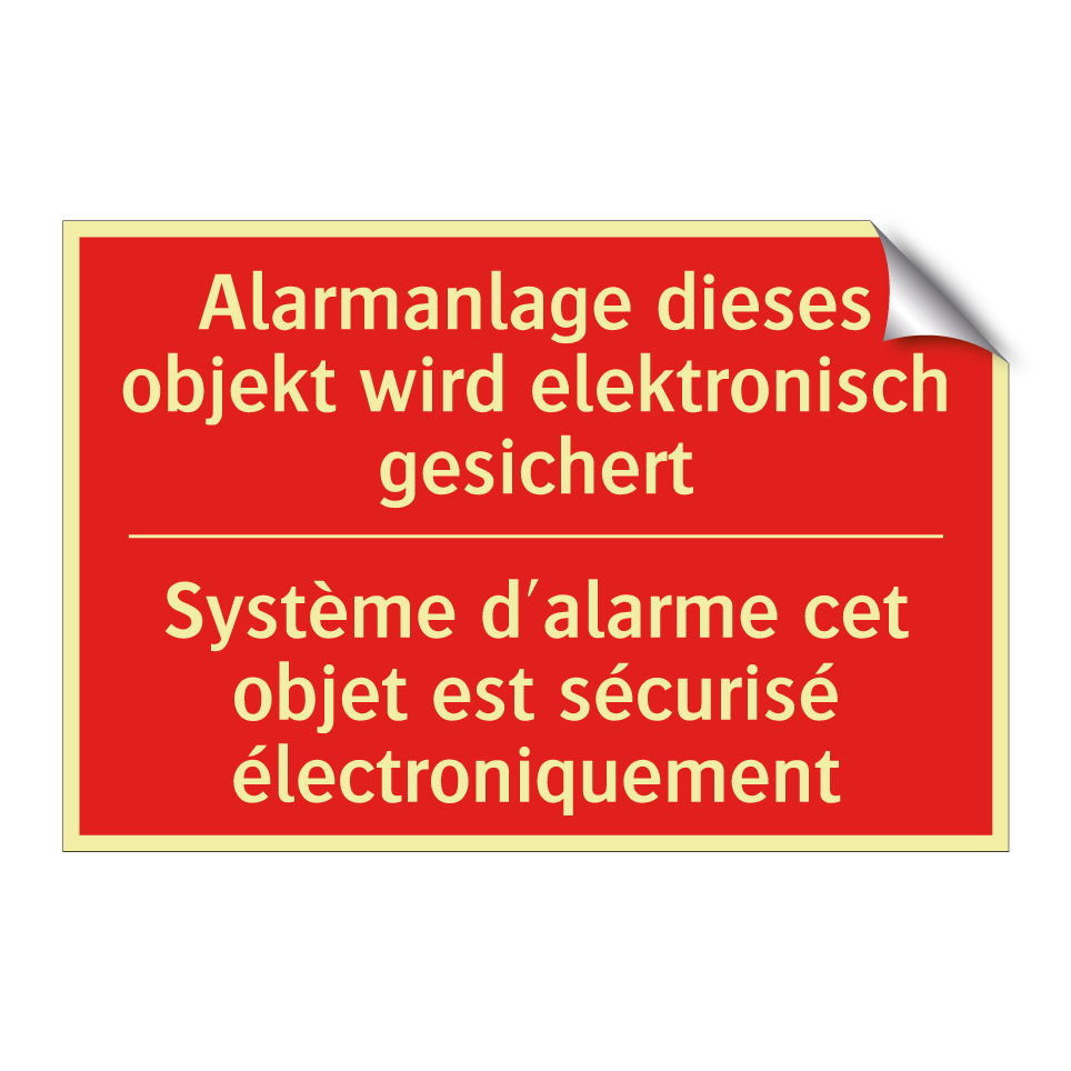 Alarmanlage dieses objekt wird /.../ - Système d'alarme cet objet est /.../