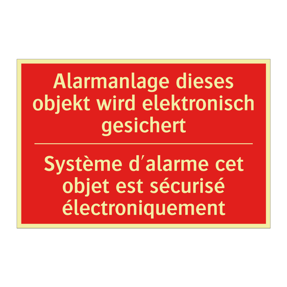 Alarmanlage dieses objekt wird /.../ - Système d'alarme cet objet est /.../