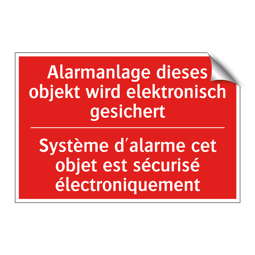 Alarmanlage dieses objekt wird /.../ - Système d'alarme cet objet est /.../