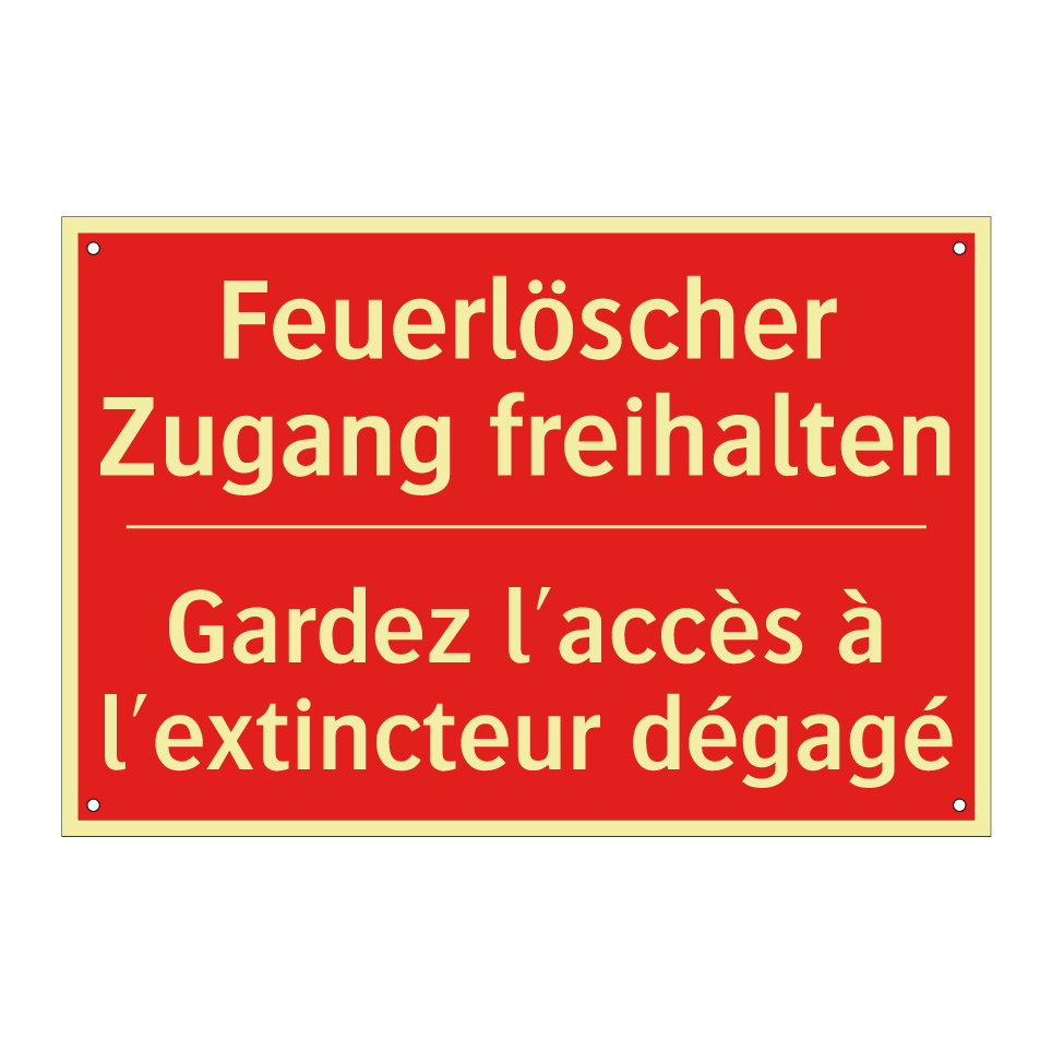 Feuerlöscher Zugang freihalten - Gardez l'accès à l'extincteur /.../