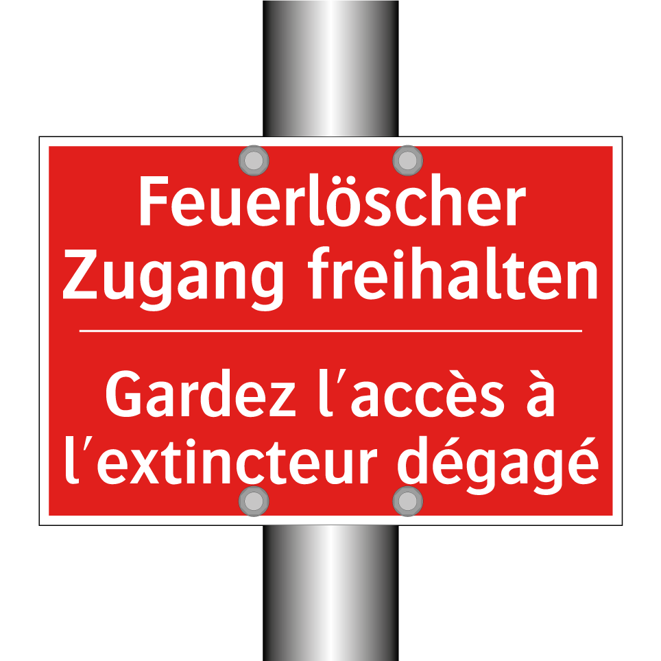 Feuerlöscher Zugang freihalten - Gardez l'accès à l'extincteur /.../