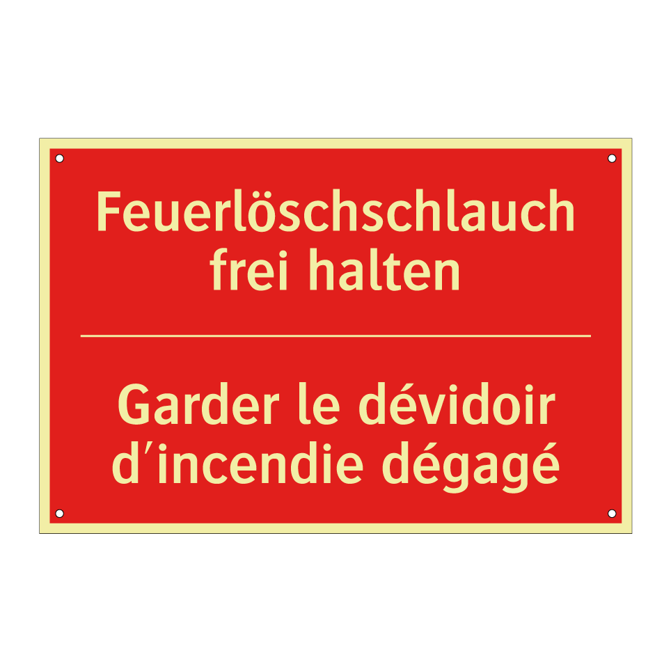 Feuerlöschschlauch frei halten - Garder le dévidoir d'incendie /.../