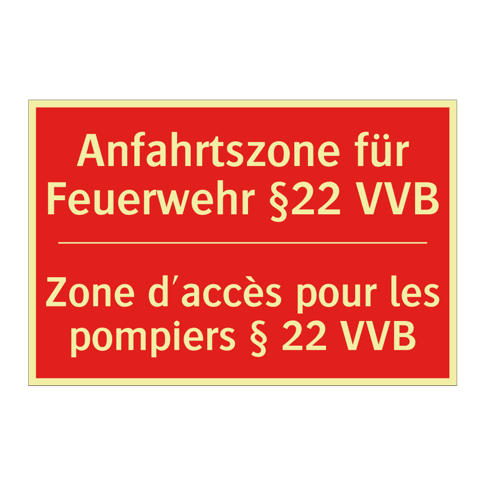 Anfahrtszone für Feuerwehr §22 /.../ - Zone d'accès pour les pompiers /.../