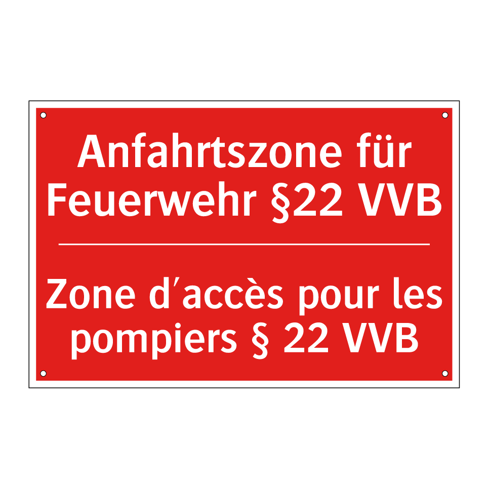 Anfahrtszone für Feuerwehr §22 /.../ - Zone d'accès pour les pompiers /.../